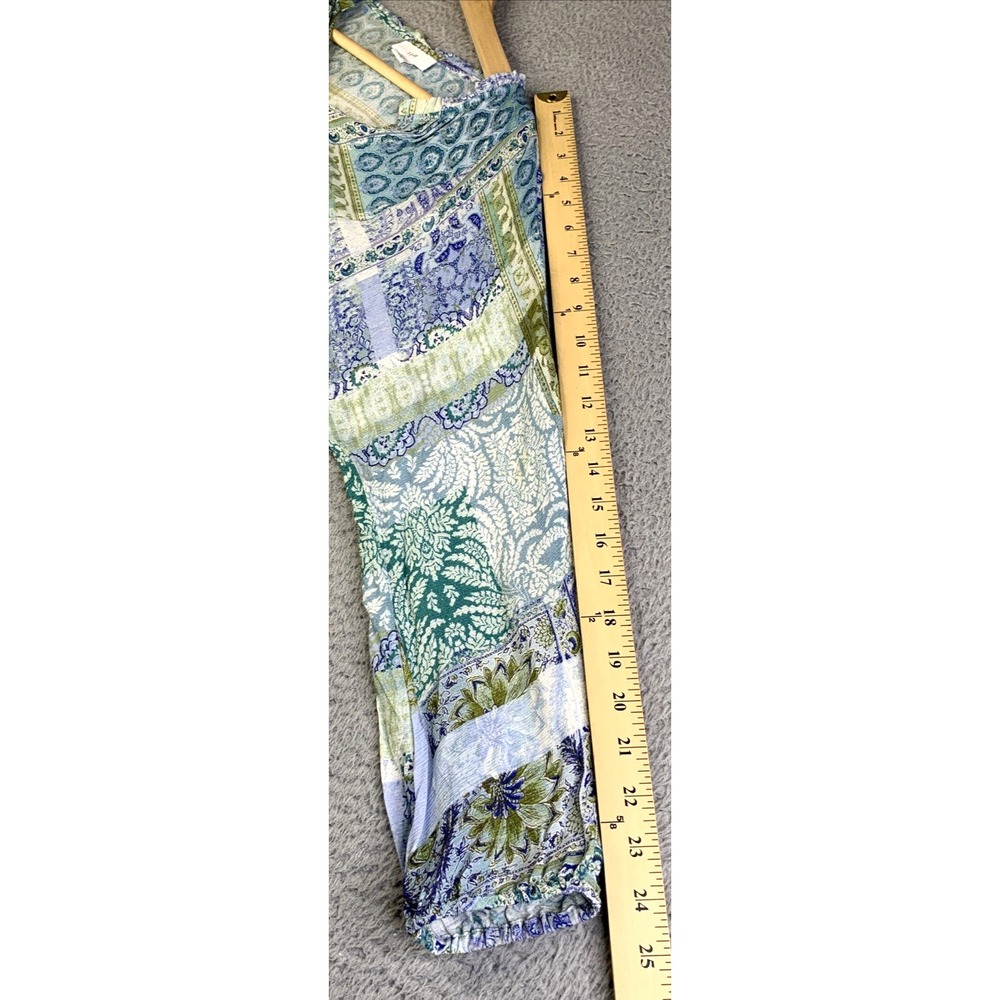 J. Jill Top Womens Size Medium Patchwork Print 3/4 Sleeve Rayon Lightweight - Picture 3 of 9